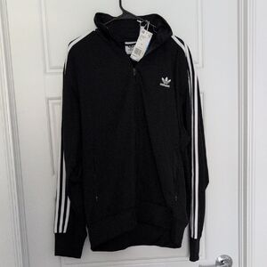 Adidas Black Jacket with White Accents